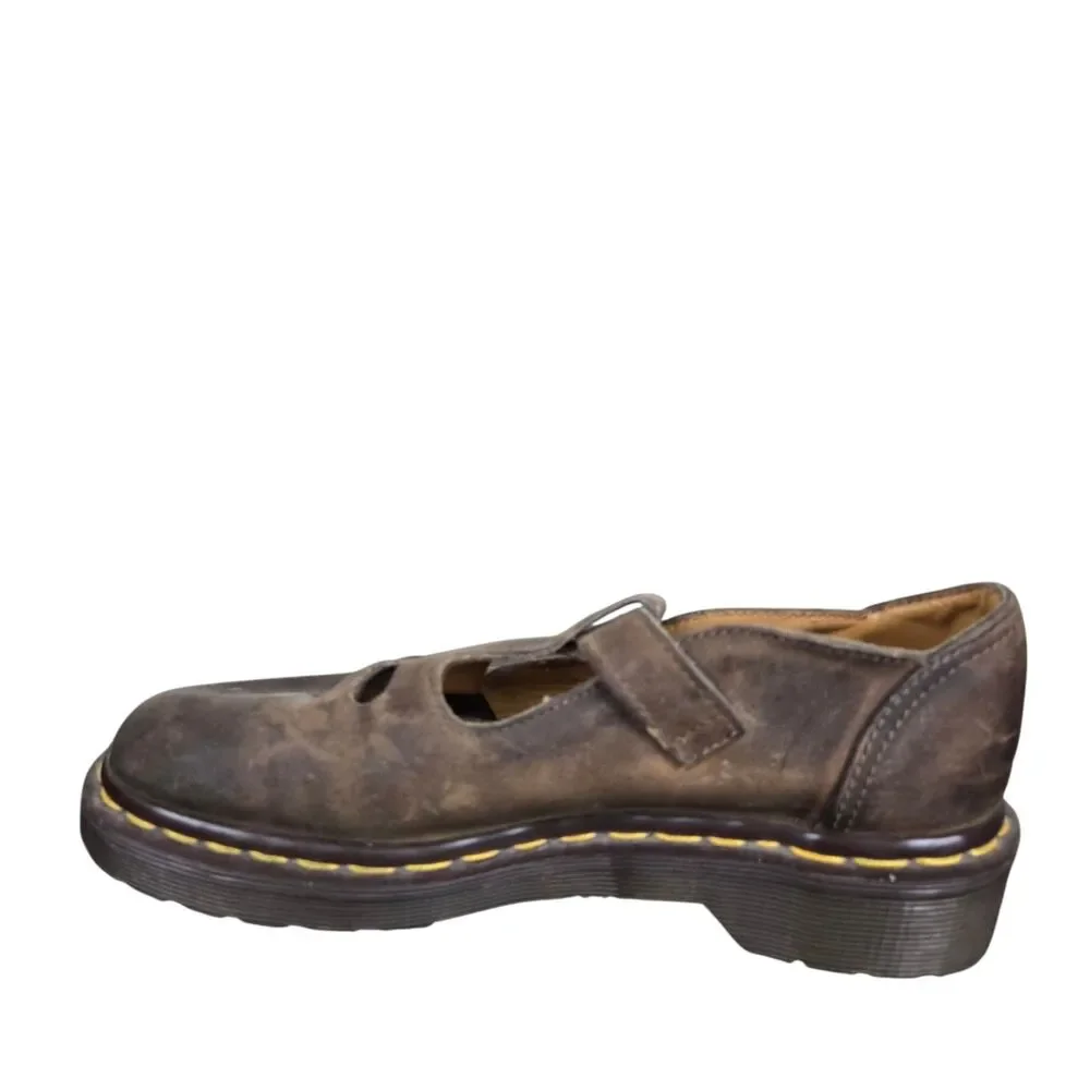VTG Dr Doc Martens 8062 Mary Jane Brown Leather Shoes England Women's US 4 90s